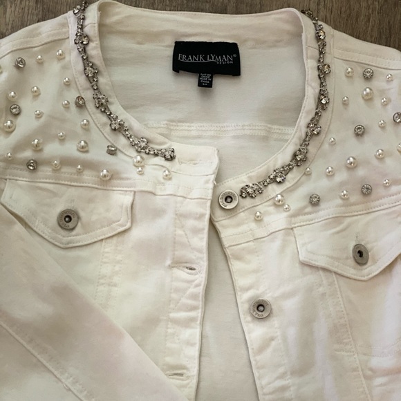 Frank Lyman Design White Jean Jacket - Picture 3 of 3